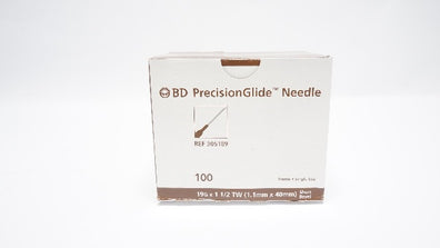 BD 305189 PrecisionGlide Ndle 19G x 1 1/2TW Short Bevel - Box of 100
